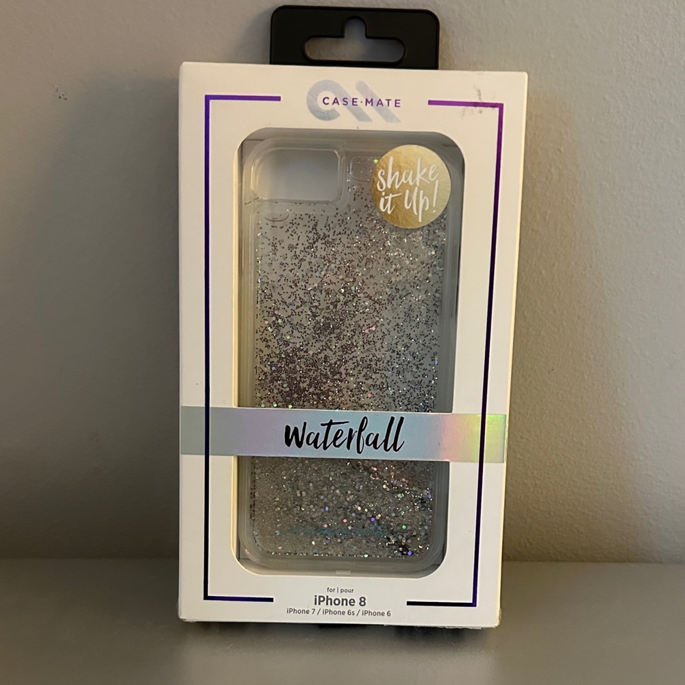 Case-Mate Waterfall Glitter Case for iPhone 8 - Silver Sparkle